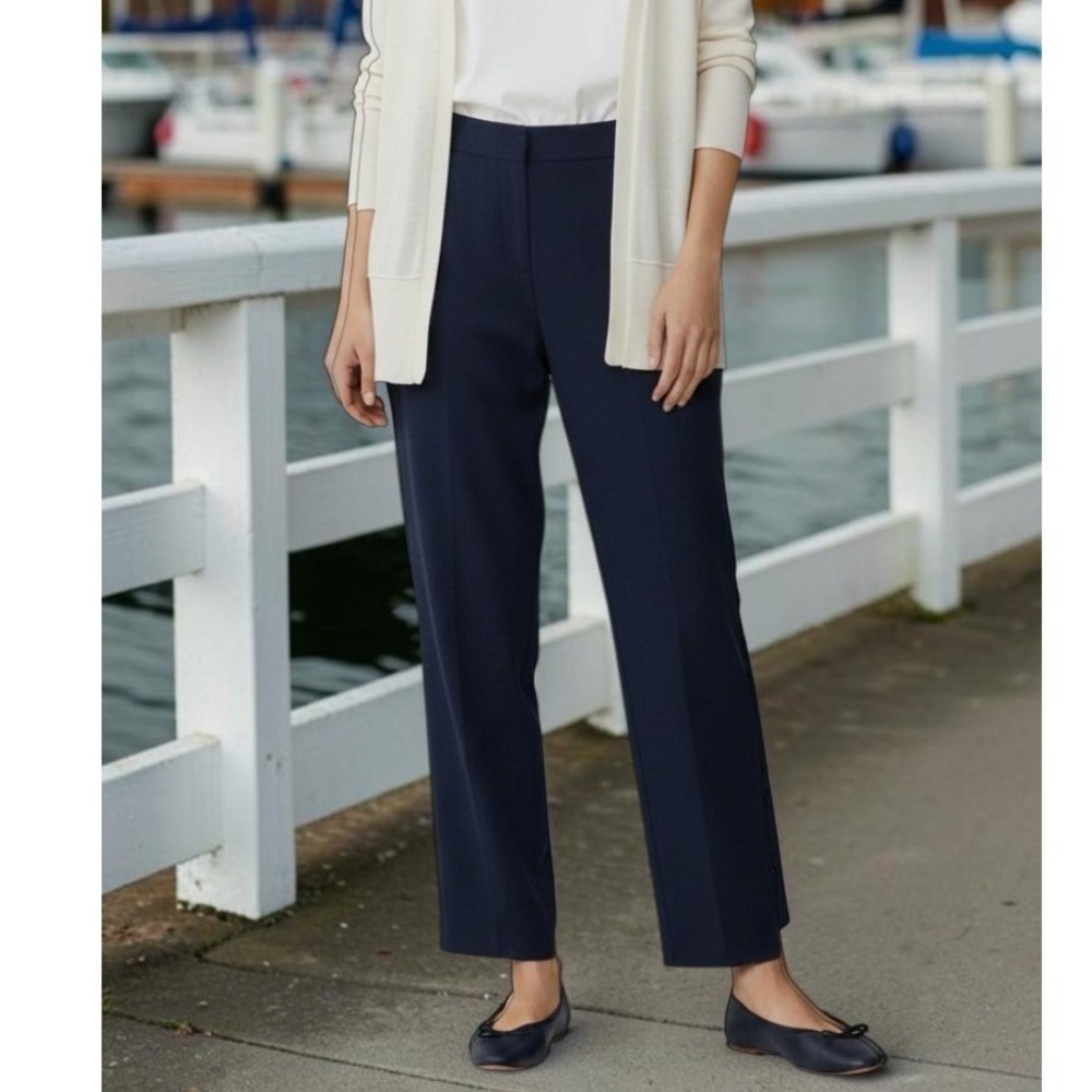Ann Taylor Womens 6 NWT Nautical Preppy Eyelet Navy "The Ankle" Cottage Pants